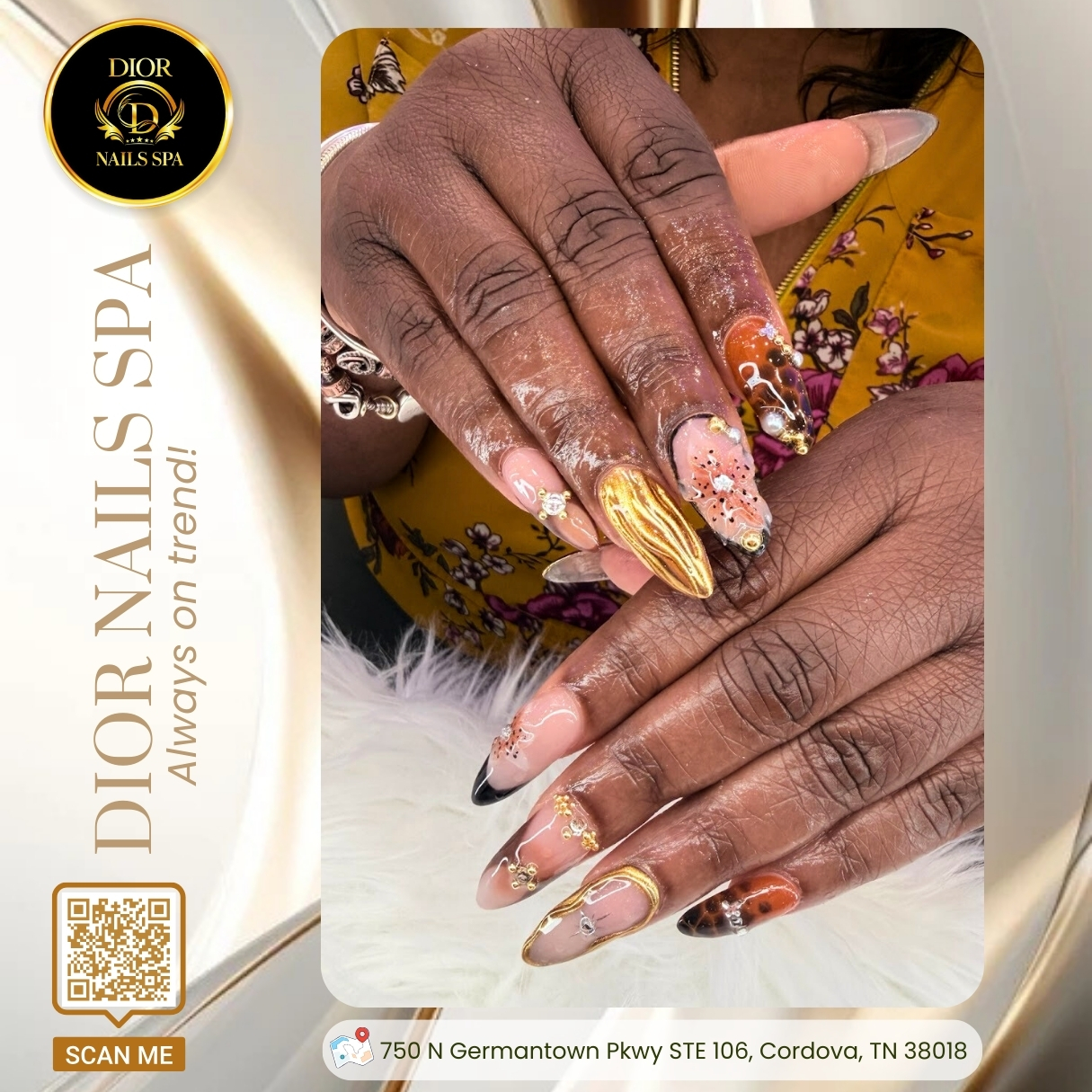 Dior Nails Spa | X-mas nail design 